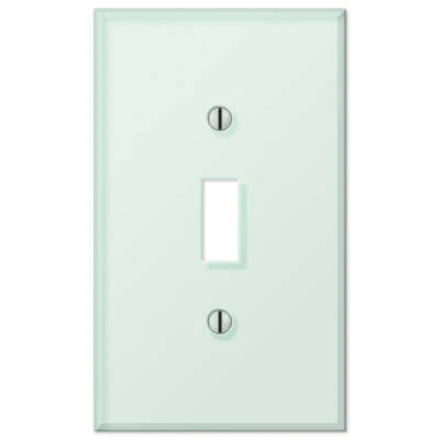AMERTAC Light Switch Plate Cover Amerelle Clear/Mint Glass Finish Toggle Rocker Outlet