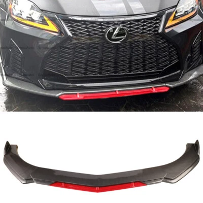 For Lexus ES250 ES300h ES350 Front Bumper Lip Spoiler Splitter Carbon Fiber - Image 1 of 4