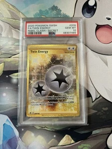 Pokemon Sword And Shield Full Art Secret Twin Energy PSA 10 - Picture 1 of 4