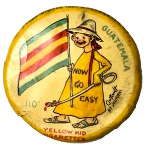 1897 Alto Almirante Cigarrillo Amarillo Niño 110 Guatemala Bandera Pinback LEER LEER - Imagen 1 de 4