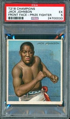 JACK JOHNSON 1910 T218 Mecca Champions Front Face PSA 5 EX BOXING HOF - Image 1 of 2