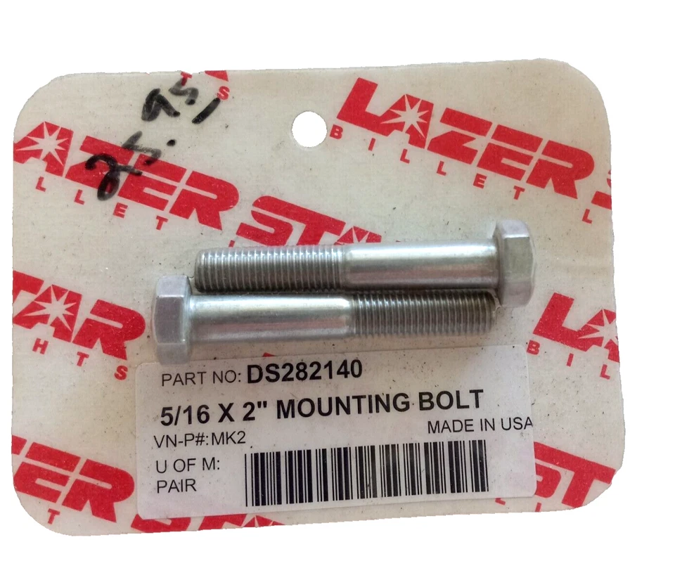 Lazer Star 5/16 x 1-1/2" Mounting Bolts DS282141 NOS NEW Motorcycle Parts - Imagem 1 de 4