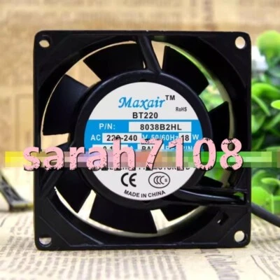 1PC NEW Maxair BT220 220V 0.11A 18W 8038 Cooling fan 8038B2HL #LM - Image 1 of 3