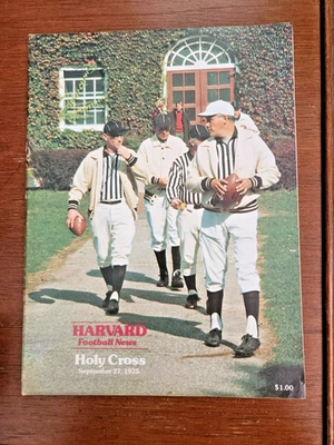 1975 HARVARD vs HOLY CROSS Football Program September 27 - Image 1 of 4