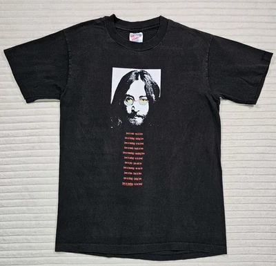 Camisa John Lennon LOVE MEDIANA Negra Puntada Única Hecha en EE. UU. De Colección Años 90 Hanes Foto 1 de 4