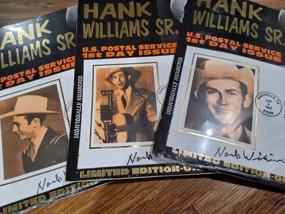 3 Vintage Hank Williams Sr. 1st Day Issue Stamp Brand New Sealed - Image 1 of 4