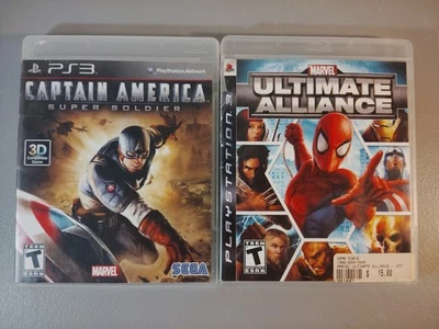 Lot Of 2 PS3 PlayStation Games Captain America And Ultimate Alliance UNTESTED - Image 1 of 4