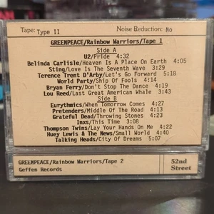 Greenpeace: Rainbow Warriors 2-Cassette Tape Promo Geffen 1989 - Picture 1 of 2