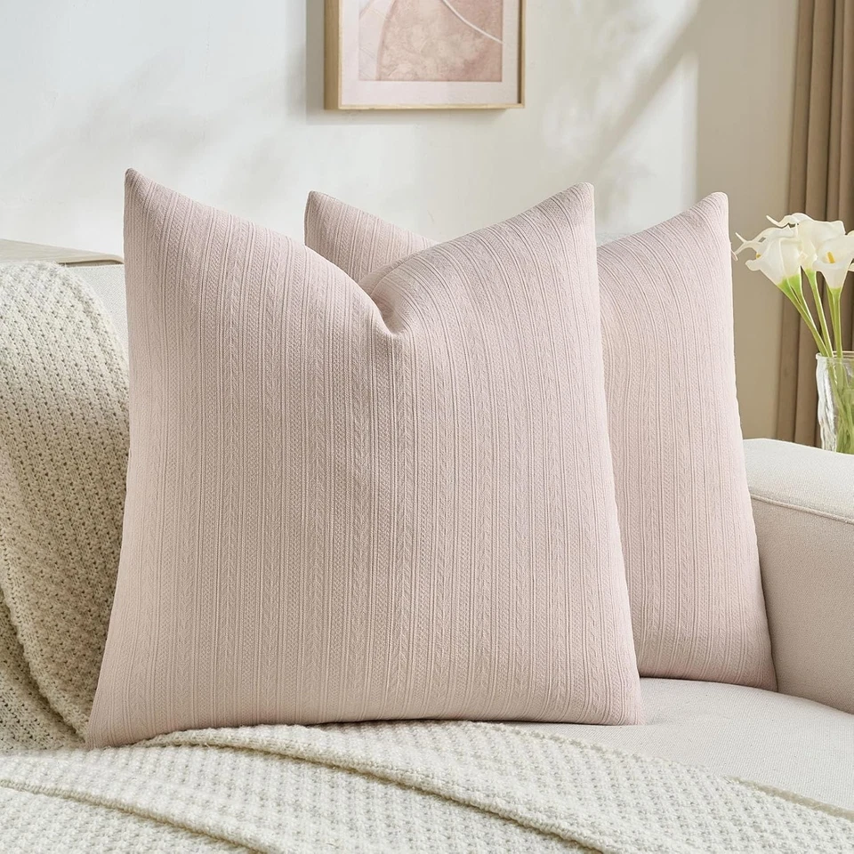 FUTEI Fundas de Almohada Decorativas Rosa 18x18 18x18 (Pack de 2),  Foto 1 de 4