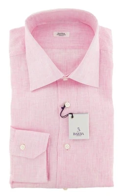 Barba Napoli Pink Solid Shirt - Slim - 15.5/39 - (D2U10T443204) - Image 1 of 4