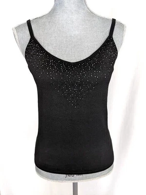 ELLEN TRACY Black Silk Blend Sparkling Beads Camisole Shell S, NWT - Image 1 of 4
