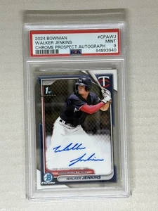 2024 Bowman - Chrome Prospect Auto Walker Jenkins #CPA-WJ RC 1st PSA 9 - Picture 1 of 2