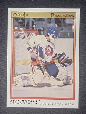 90-91 O-Pee-Chee Premier Jeff Hackett Rookie 🚨🚨🚨 New York Islanders  - Image 1 of 2