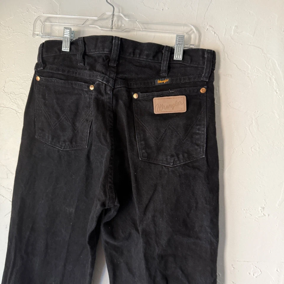 Wrangler 复古 90 年代牛仔黑色牛仔裤男式 32x34 直筒 — 第 1/4 张图片