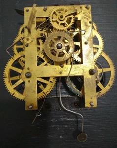 Reloj de salón Ingraham Gilbert nogal movimiento Waterbury solamente (funciona) - Imagen 1 de 6