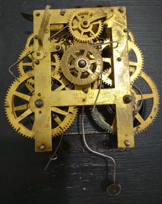 Ingraham Gilbert Walnut Parlor Clock Waterbury Movement Only ( Runs ) - Image 1 of 4