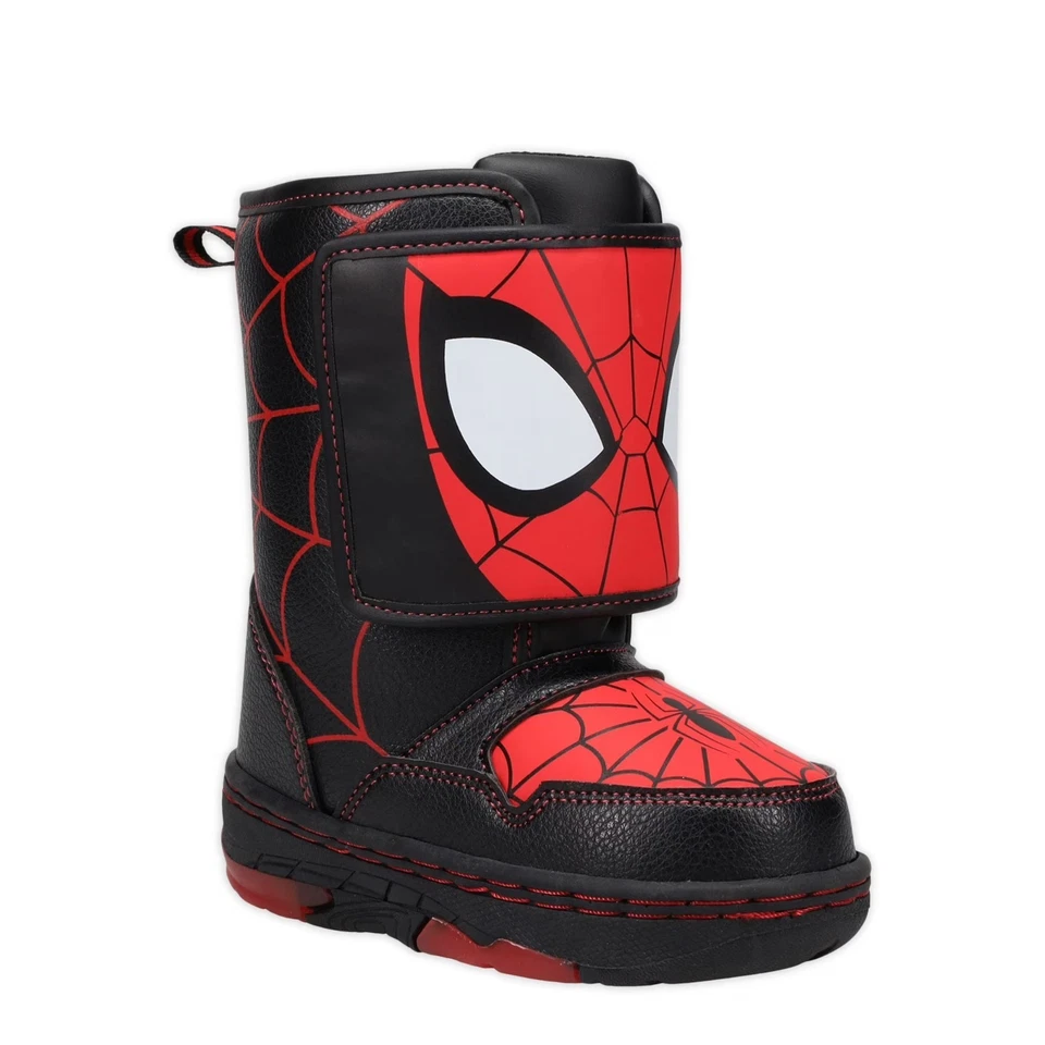 Marvel Spider-Man Snow Boots Toddler Size 6 Light Up Eith Tags