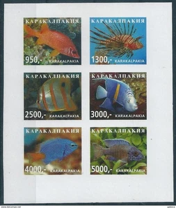 11806 Russia Territories Local Issue Fauna Animal Fish Imperf S/S 6v MNH - Picture 1 of 1