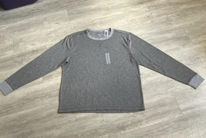 Men’s Old Navy Soft Washed Waffle Henley XXL Gray pullover crew NWT - Picture 1 of 2