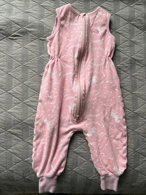 Saco de dormir Halo infantil andador 100% algodão 0,5 TOG 12-24m menina unicórnios rosa - Imagem 1 de 4