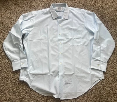 Camisa De Colección Arrow Dectolene Para Hombres 17 Azul Abotonada Mitoga Años 70 Hecha en EE. UU. Foto 1 de 4