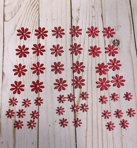 Flores de papel rojo - Juego de (48) troquelados de papel #4 - Imagen 1 de 4