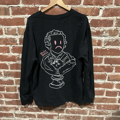 Zara Mens L Crewneck Sweatshirt Denim Squad Graphic Black - Image 1 of 3