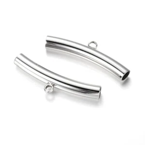 Tubo curvo de 32,5 x 9,5 mm agujero 2 mm 2 piezas de eslabones colgantes de acero inoxidable - Imagen 1 de 1