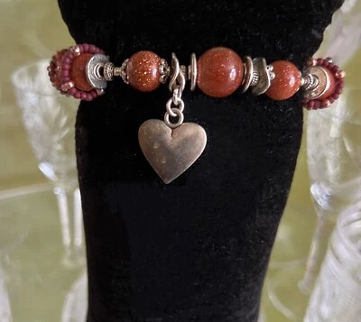 Brazalete de piedra solar paquete cuentas joyería para mujer hecho a mano único en su tipo Foto 1 de 4