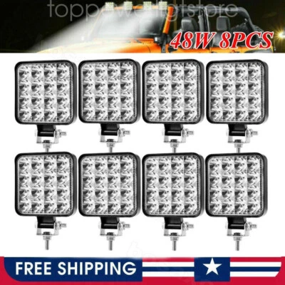 Barra de luz de trabalho LED 8X 4 polegadas lâmpada de neblina caminhão de condução offroad SUV 4WD 12V - Imagem 1 de 4