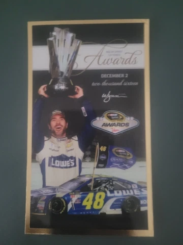 Rare Nascar 2016 Jimmie Johnson Awards Ceremony Banquet Ticket Cover