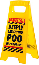Boxer Gifts 'Deeply Satisfying Poo in Progress' Novelty Toilet Humor Warning Sig