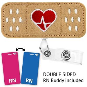 NEW Nurse Badge Reel - EKG HEART with RN Badge Buddy - Cute Nurse Gifts