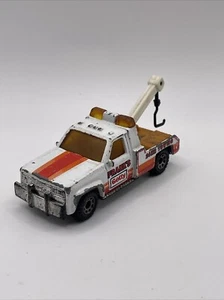 Vintage Matchbox - White GMC Wrecker Tow Truck - Frank's Getty 24HR Towing 1987 - Picture 1 of 7