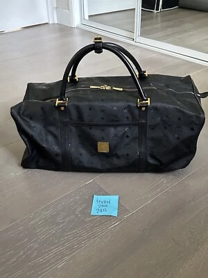 Bolso de viaje de lona vintage MCM negro con monograma Visetos hecho a mano en Alemania Foto 1 de 4