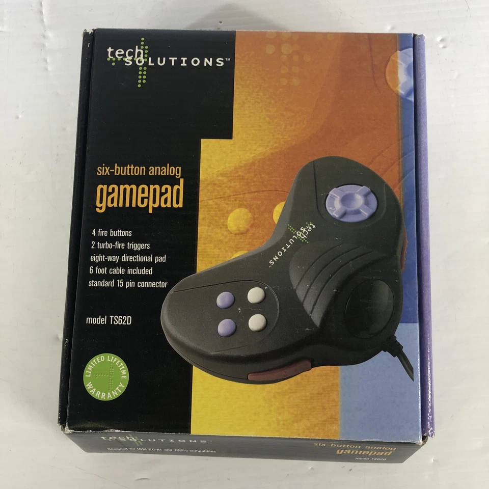 Tech Solutions Six-Button Analog Gamepad Model TS62D IBM PC-AT - Image 1 of 4
