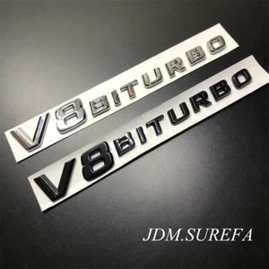 2Pcs Black V8 Biturbo Sticker Emblem Side Vent Fende Racing Badge For Before2014 - Picture 1 of 12
