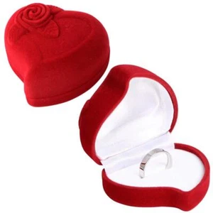 Herz Rose Ring Etui Box Ringschachtel Schmuckdose Verlobungsring Antrag Hochzeit - Bild 1 von 4