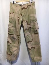 US Army Desert Storm Camo Pants Mens Medium Short Tan Brown Cargo Rip Stop EUC