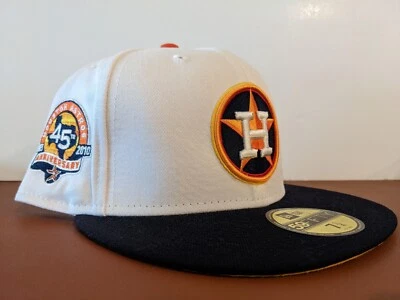 New Era 59Fifty Houston Astros 45th Anniversary White Black Gold UV 2 Tone 7 1/2 - Image 1 of 4