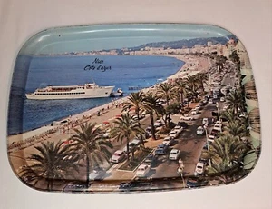 Altes Tablett Metall schön Promenade des Anglais Paquebot French Riviera 50-60' - Bild 1 von 14