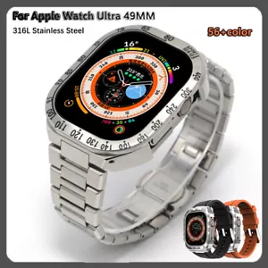 Boîtier lunette métal acier inoxydable str pour bracelet Apple Watch Ultra 2 49 mm - Photo 1 sur 74