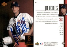 Jon DeVries Signed 2001 Upper Deck Prospect Premieres #66 Card Boston Red Sox