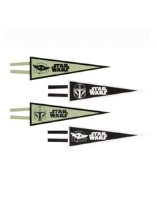 Banderas banderas banderines de Star Wars The Mandalorian The Child Baby Yoda 14"", 4 unidades - NUEVAS - Imagen 1 de 4