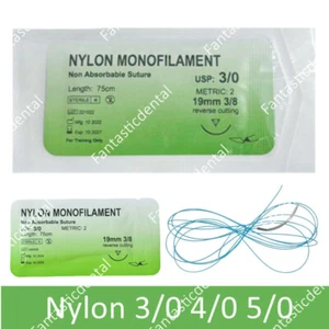 Training Sutures Dental Nylon Monofilament 3-0 4-0 5-0 Reverse Cut Study - Picture 1 of 12