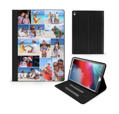 Custom Photo Collage iPad Cover: Personalized Leather Flip Case. - Image 1 of 3