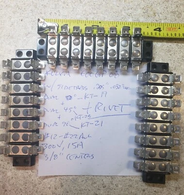 New Lot of (3) Kulka 600-GP-08 w/Side tabs Dual Row Barrier Block - Image 1 of 4