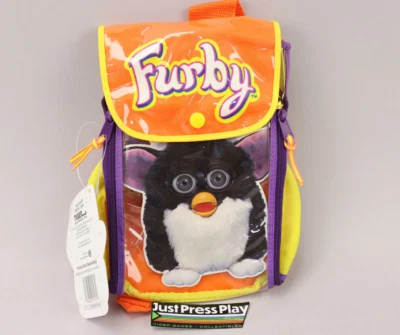 Vintage 1998 Tiger Electronics Furby Carry Along Backpack Bag Orange NWT New!