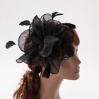 Corsage Flower Feather Hairpins Black Veil Headwear  Photography Headdress