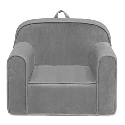Delta Children Cozee Chair for Kids for Ages 18 Months and Up, Grey Mink Velvet - Image 1 of 4